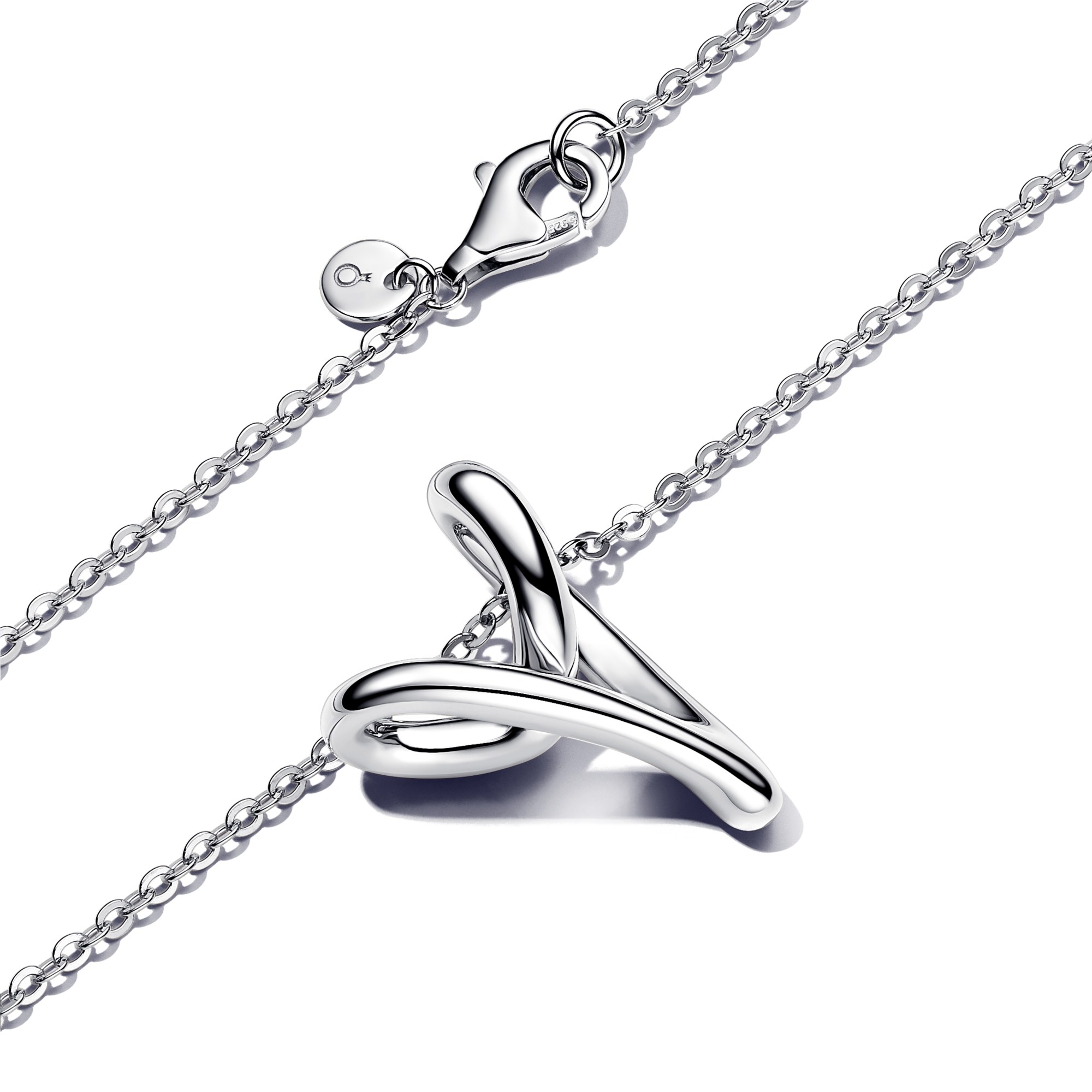 Pandora ESSENCE organisch Geformtes Herz Anhänger-Halskette - Sterling Silber - 70 cm – Ansicht 3