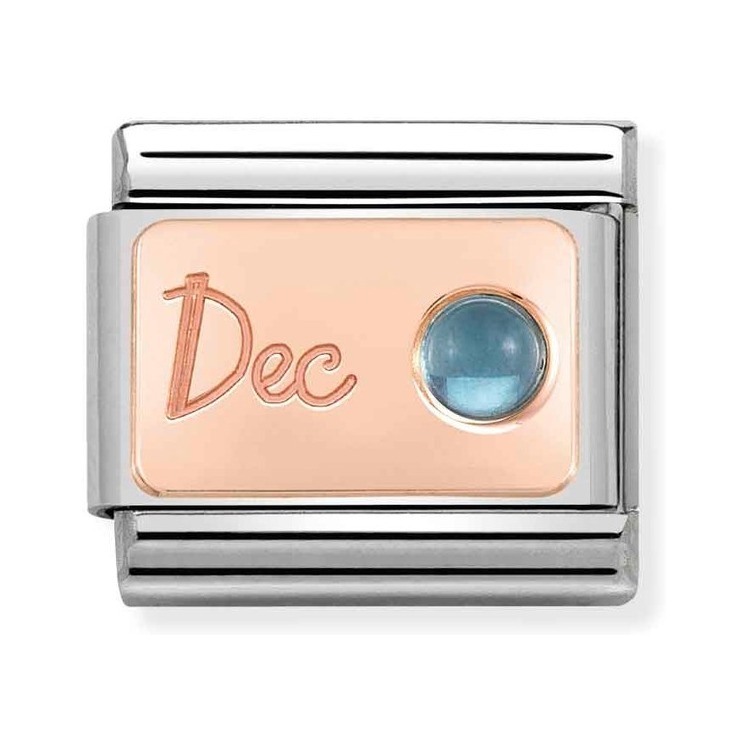 Nomination Composable Classic Charm Monatsstein Dezember Topas - Edelstahl, Gold 375 Roségold