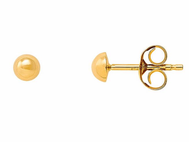 Polierte Gelbgold Ohrstecker von Xenox, 585 Echt Gold, elegantes Design mit runder Kugel. Ideal für den täglichen Gebrauch und besondere Anlässe.