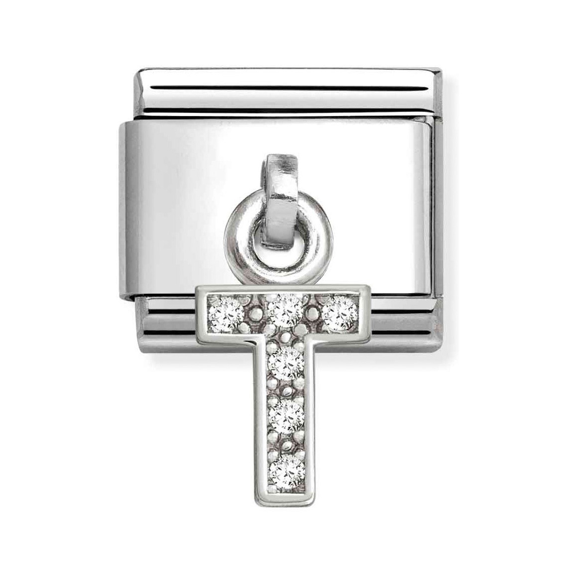 Classic Sterling Silber charm mit dem Buchstaben T, verziert mit Zirkonia, passend für individuelle Armbänder, Hersteller Pandora, neu in der Kollektion.