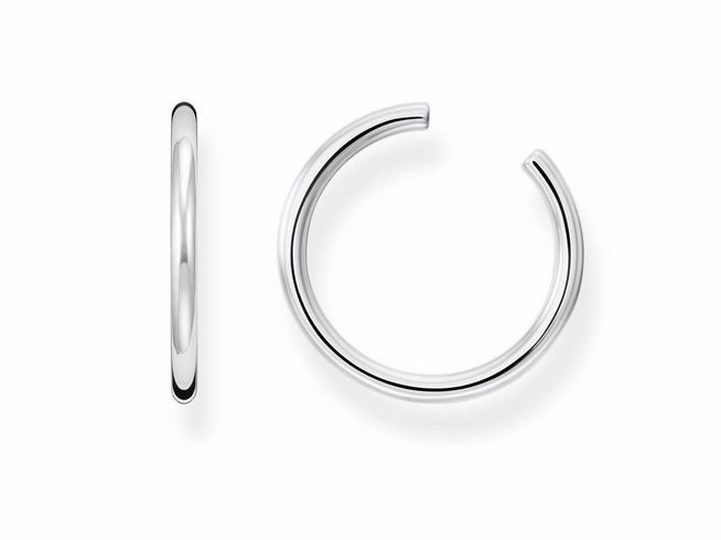 Ohrklemme aus Sterling Silber von Thomas Sabo, Modell EC0027-001-21, dezentes und elegantes Design, perfekt für jeden Anlass, glänzende Oberfläche, moderner Earcuff-Stil.