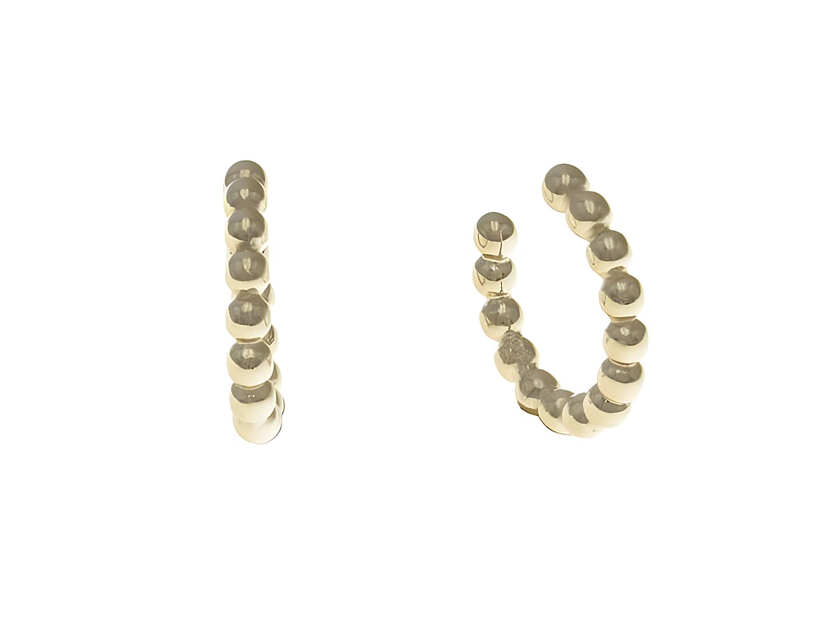 Ohrklemme aus Sterling Silber mit polierten Kugeln in Roségold, gefertigt von Juwelier Harnisch, präsentiert als Paar in elegantem Design. Ideal für stilvolle Akzente.