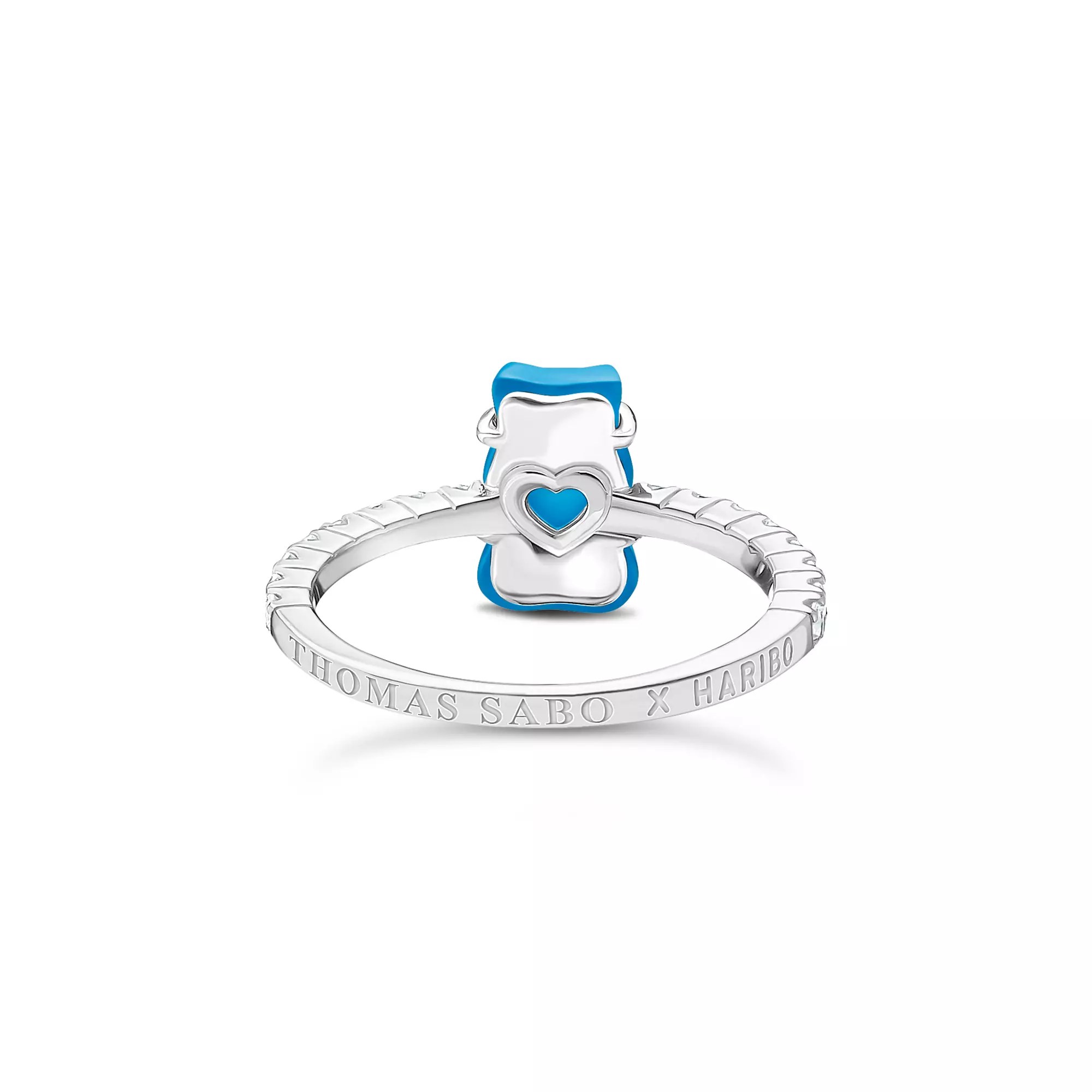 Thomas Sabo HARIBO Ring mit Goldbär - Gummibärchen - BlauMini - Silber & Glas & Zirkonia - Blau – Ansicht 2