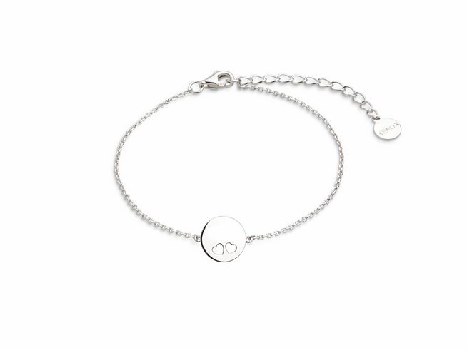Xenox Sterling Silber Armband XS3572 in Ankerkette mit Herzmotiv, verstellbar von 15 bis 18,5 cm, elegantes Designs für besondere Anlässe.
