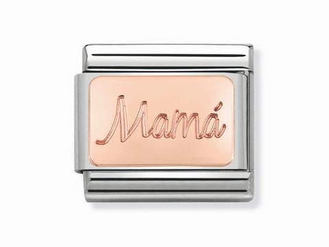 Nomination 430108 09 Classic Mamá Schriftzug in Roségold von Hersteller Nomination, elegante und bedeutungsvolle Charms für persönliche Schmuckstücke.