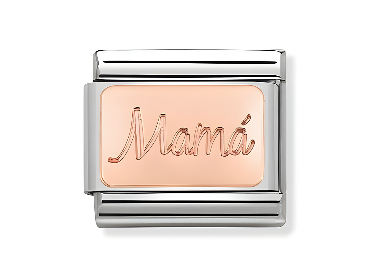 Nomination 430108 09 Classic Mamá Schriftzug in Roségold von Hersteller Nomination, elegante und bedeutungsvolle Charms für persönliche Schmuckstücke.
