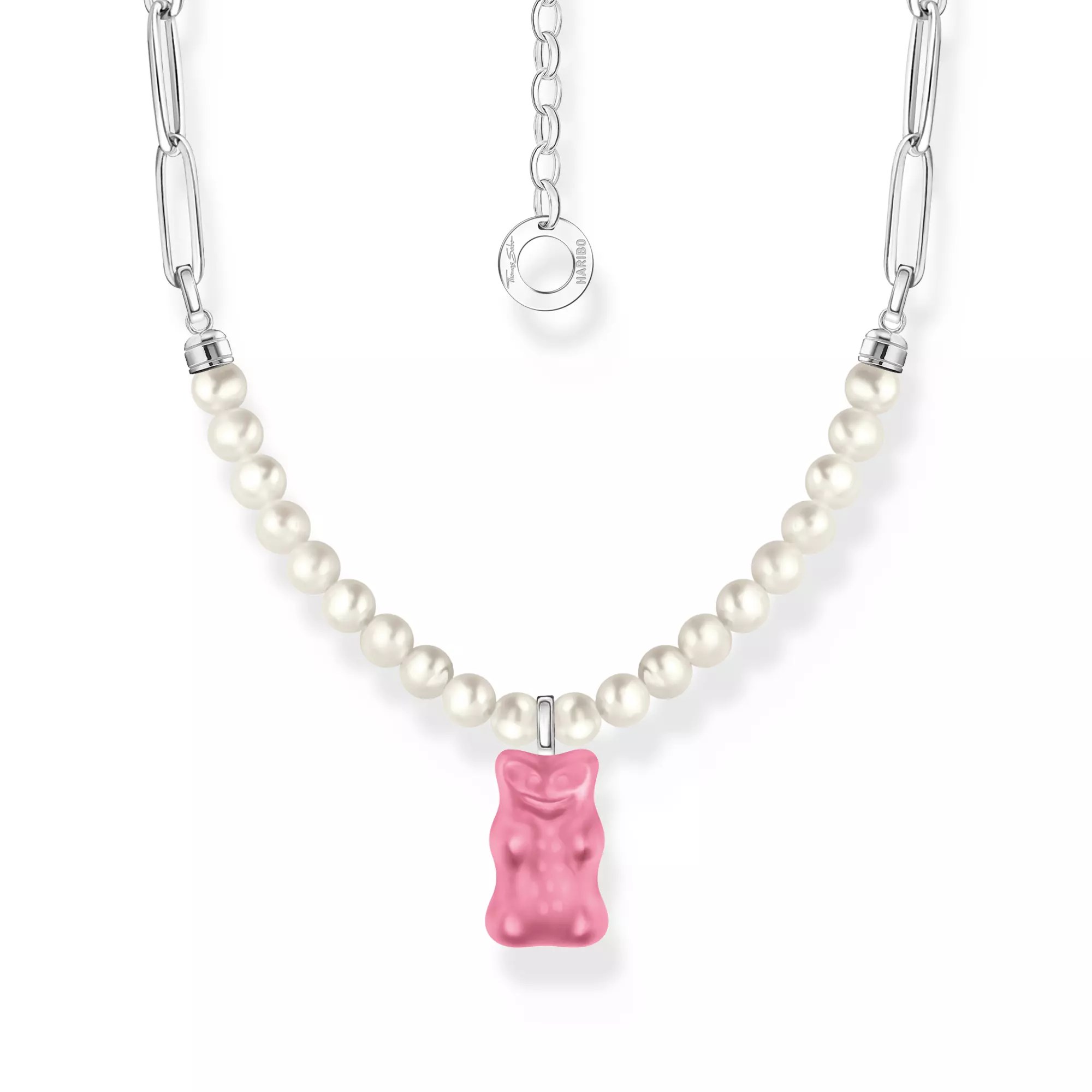 Thomas Sabo HARIBO Goldbär - Gummibärchen Kette - pink - Silber + Süßwasserzuchtperle - 40-45 cm – Ansicht 2