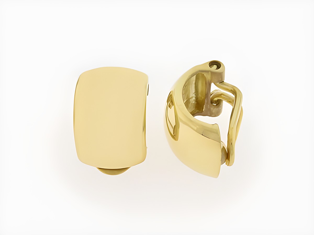 Silber Ohrclip - vergoldet - klassisch - 1,4 cm von Juwelier Harnisch, elegante und zeitlose Ohrclips, ideal für jeden Anlass, verleiht deinem Outfit einen Hauch von Raffinesse.