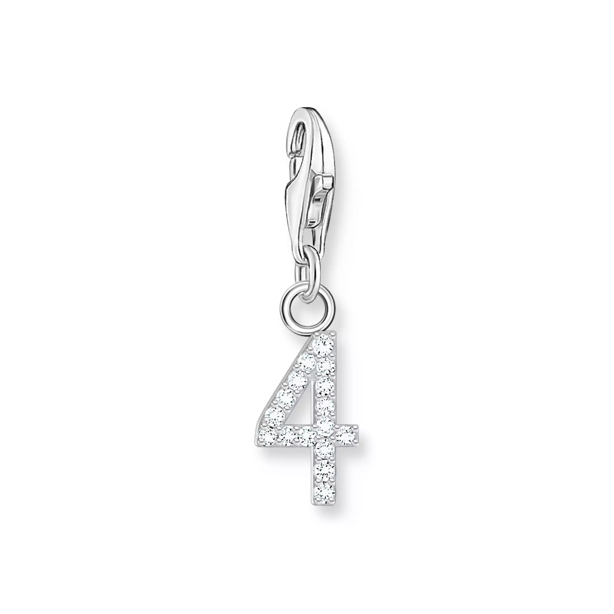 Thomas Sabo Charm-Anhänger - Zahl 4 - Silber & Zirkonia