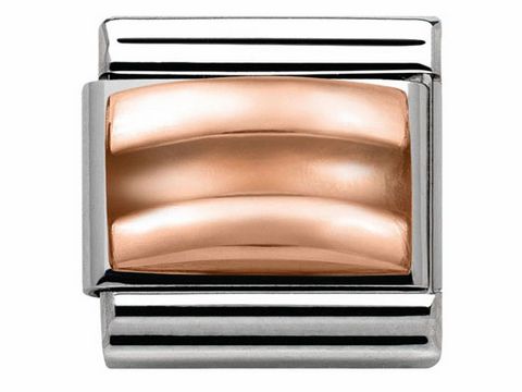Edelstahl und Roségold klassisches Schmuckelement von Nomination mit einer einzelnen Reihe in der Ausführung 430102 06 CLASSIC RELIEF, elegantes Design für besonderen Stil.