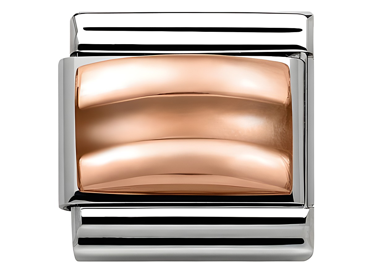 Edelstahl und Roségold klassisches Schmuckelement von Nomination mit einer einzelnen Reihe in der Ausführung 430102 06 CLASSIC RELIEF, elegantes Design für besonderen Stil.