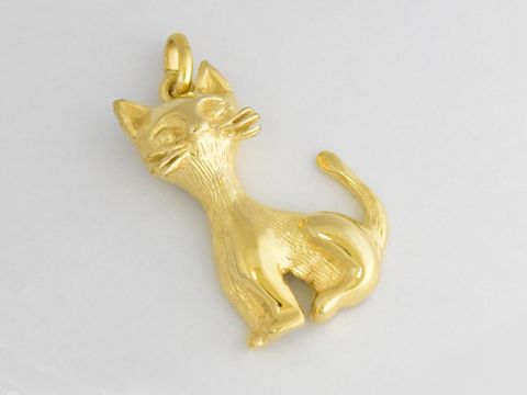 Niedlicher Katze Anhänger aus Gold 333, Hersteller Juwelier Harnisch, ideal für Tierliebhaber und als Schmuckstück für jeden Anlass.