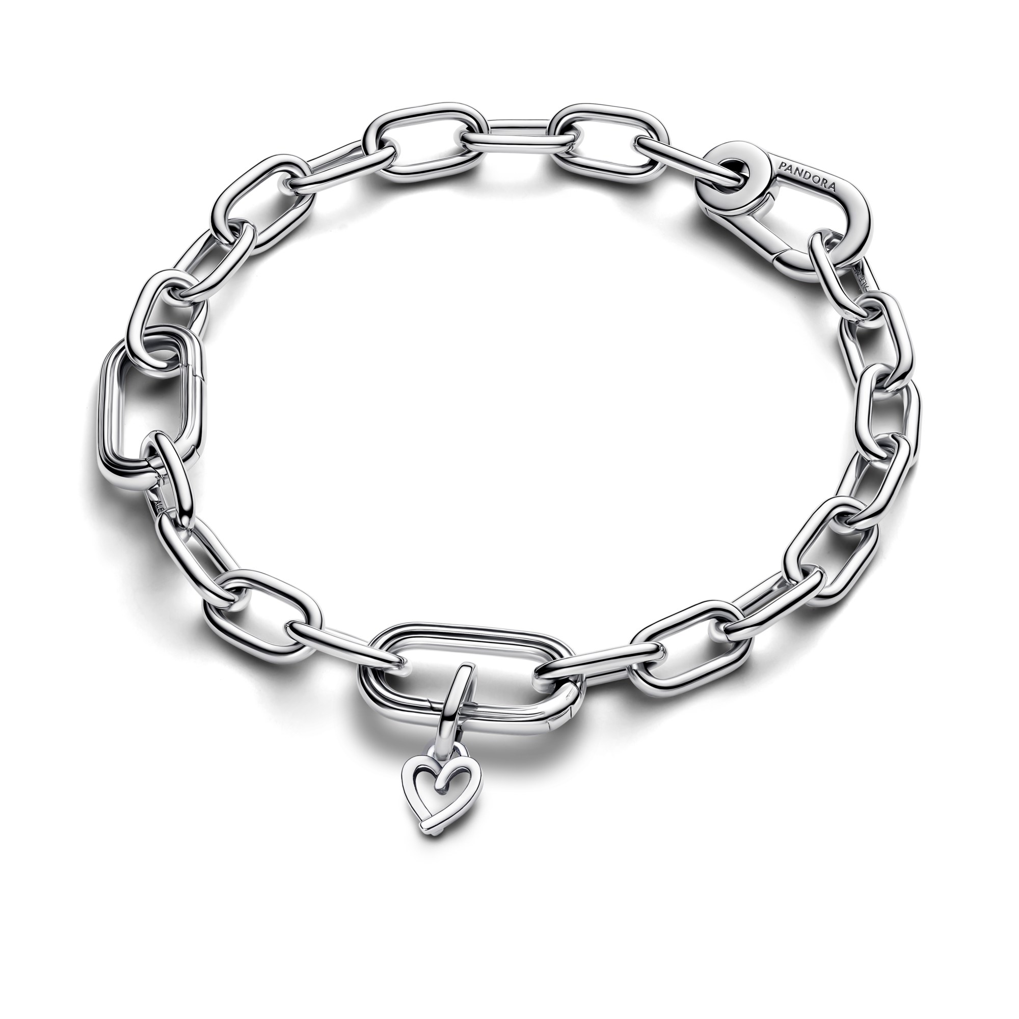 Pandora ME Charms - Freehand Heart Mini-Anhänger-Charm - Sterling Silber – Ansicht 4