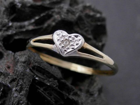 Gold Ring - Herz der Liebe - Gold 585 bicolor - Diamant - Goldring - Gr. 60, Hersteller: Juwelier Harnisch, bis Gr. 60/19.