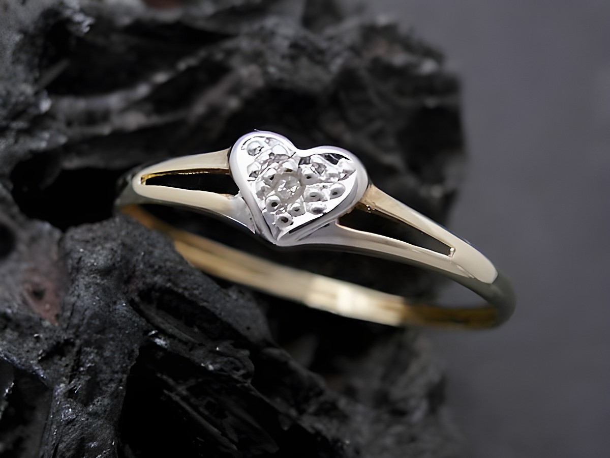 Gold Ring - Herz der Liebe - Gold 585 bicolor - Diamant - Goldring - Gr. 60, Hersteller: Juwelier Harnisch, bis Gr. 60/19.