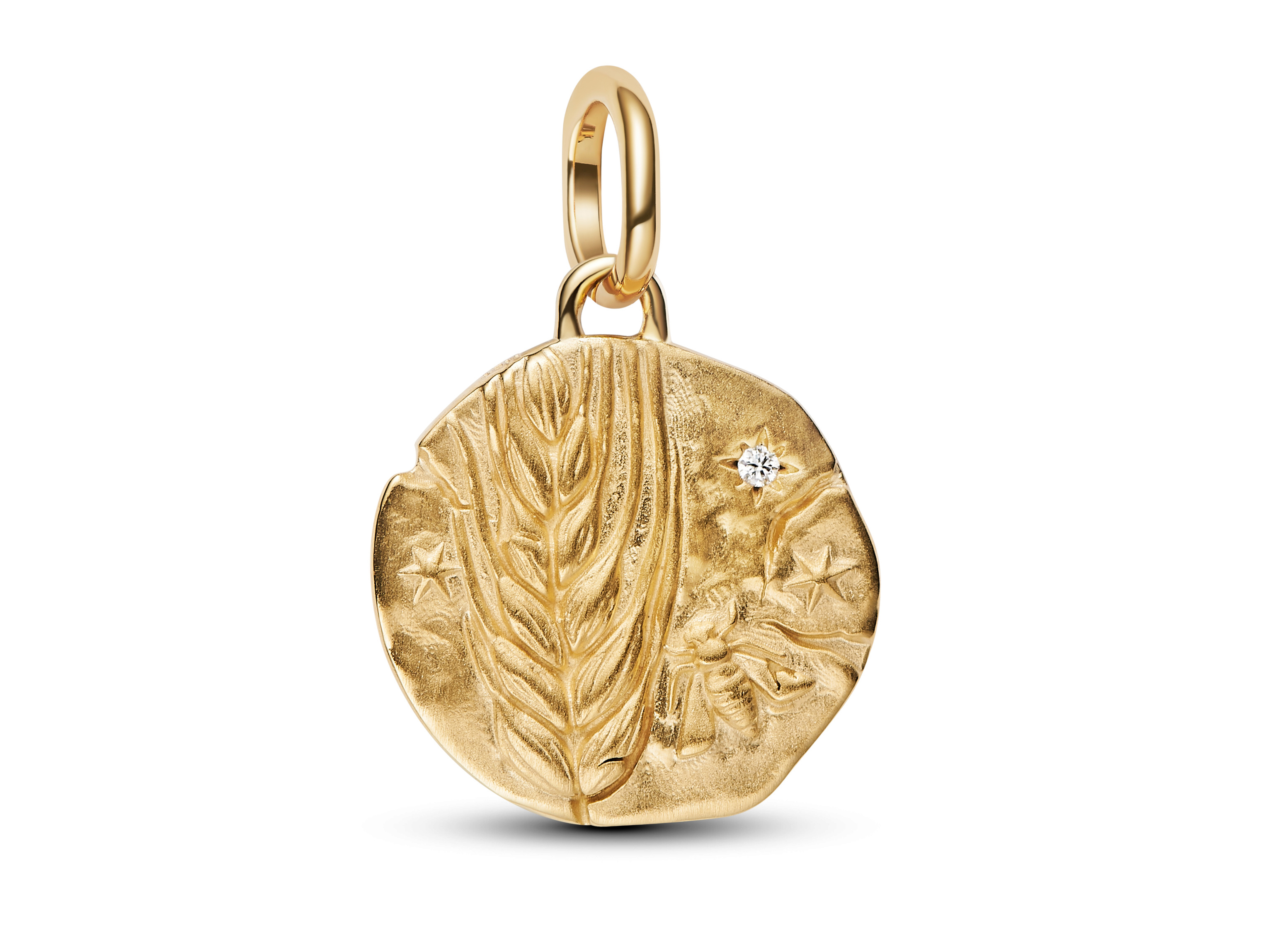 Pandora ME 764804C01 - Weizen Medaillon-Charm - Gelbgold Vergoldung - Zirkonia - 16 mm