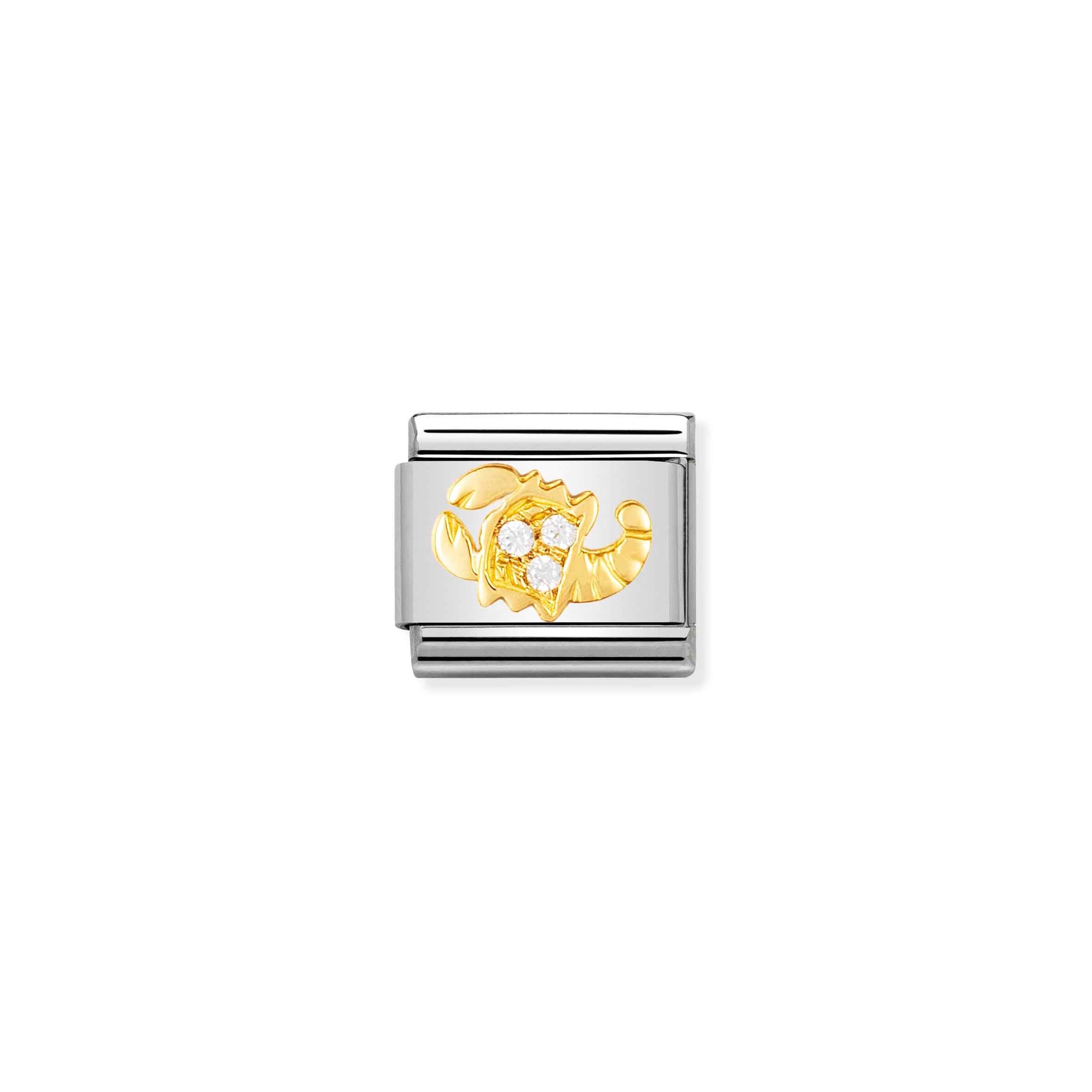 Nomination Composable Classic Charm Sternzeichen Skorpion - Edelstahl, Gold 750 Gelbgold, Zirkonia