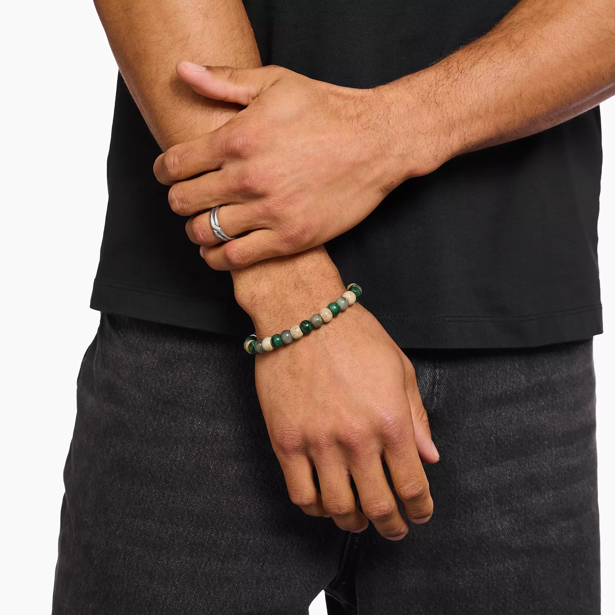Thomas Sabo Bead Armband - GRÜN - Rebel Basics 17 cm – Ansicht 3