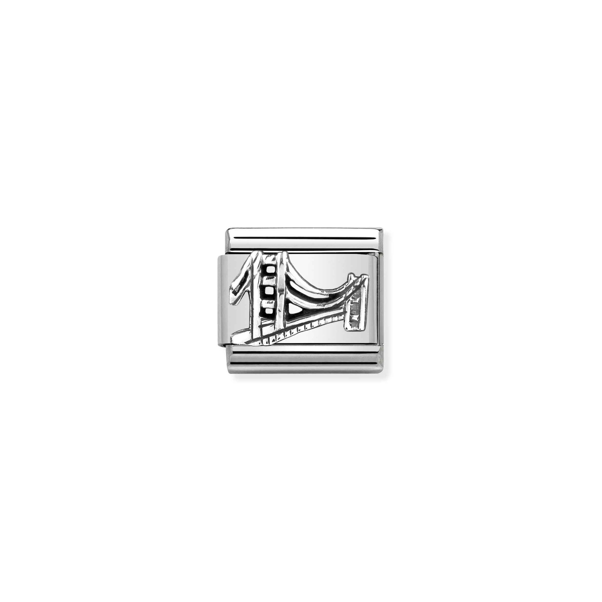 Nomination Composable Classic Charm Golden Gate Bridge - Edelstahl, Sterling Silber