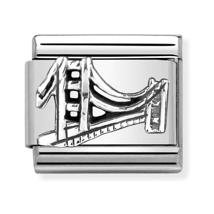 Nomination Composable Classic Charm Golden Gate Bridge - Edelstahl, Sterling Silber