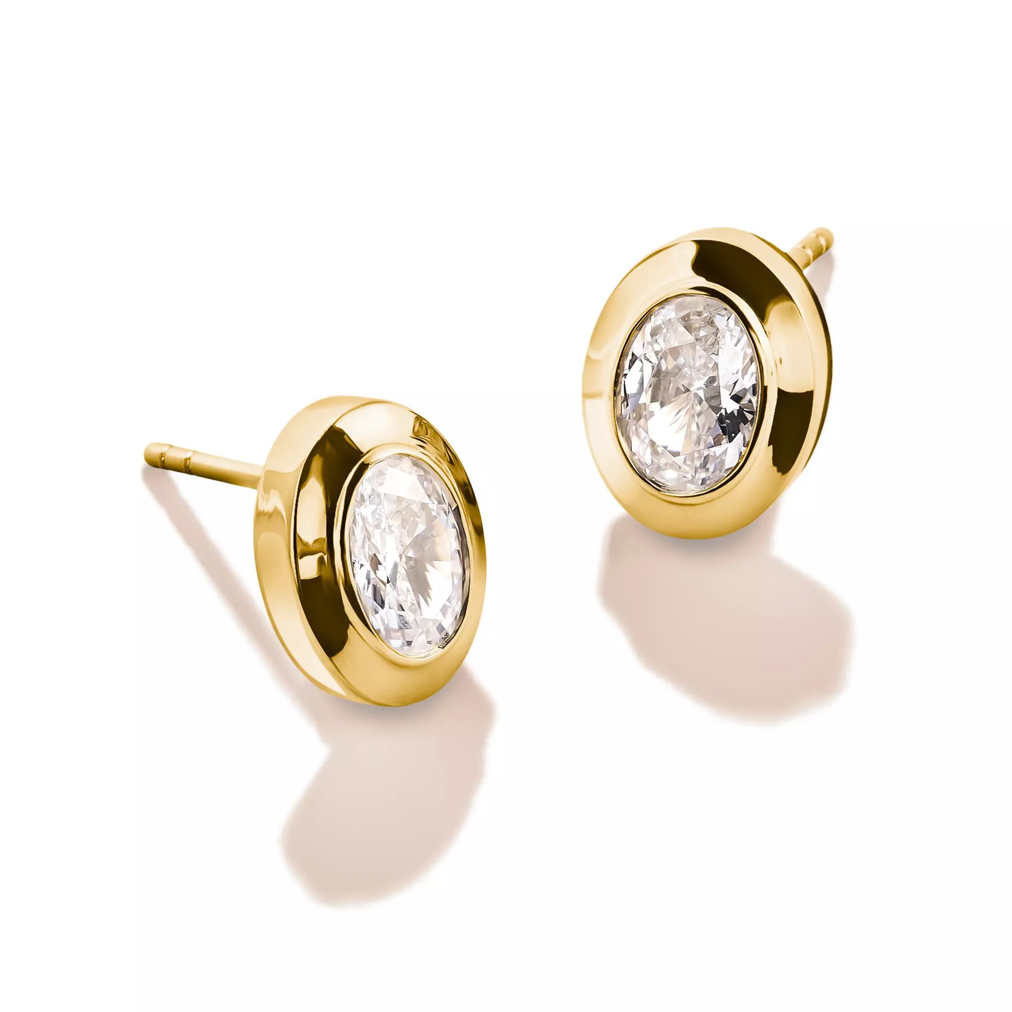 Thomas Sabo Bold Elegance Ohrstecker - 750/- Gold auf Silber & Zirkonia - Weiß – Ansicht 2