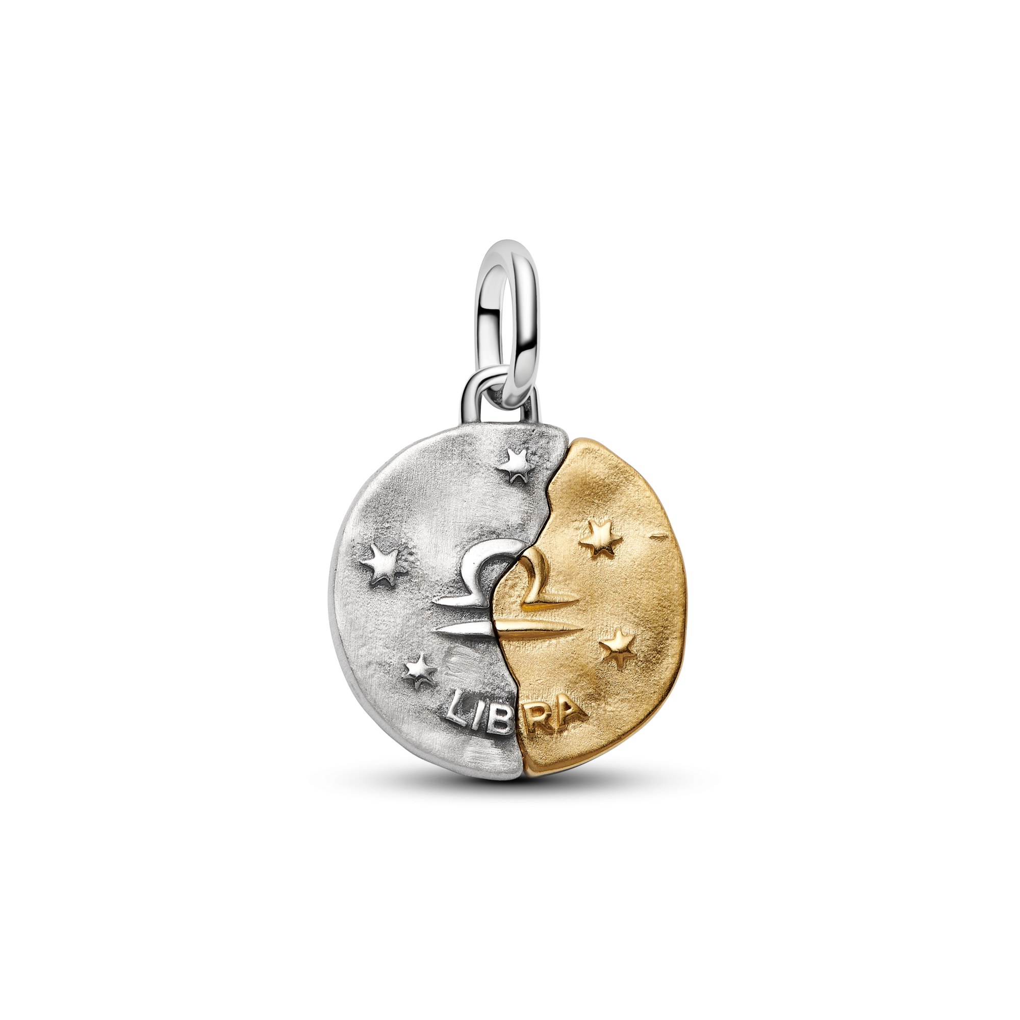 Pandora ME - Sternzeichen Waage - Charm - Sterling Silber & Gelbgold Vergoldung - 16 mm – Ansicht 2