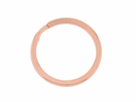 Spannring Spaltring aus Edelstahl rosé vergoldet mit einem Durchmesser von 3 cm, ideal als Schlüsselanhänger, Hersteller Juwelier Harnisch, Mechanik.