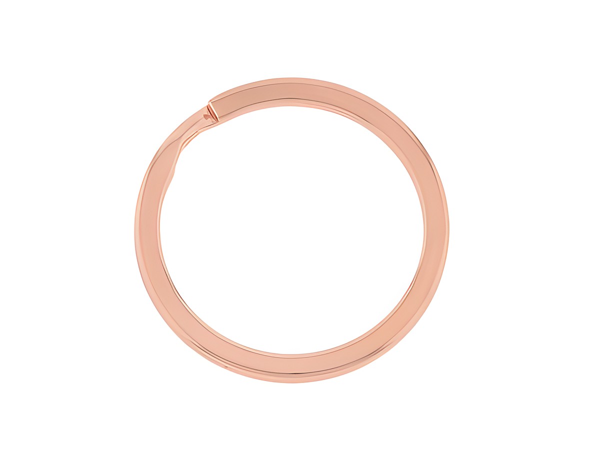 Spannring Spaltring aus Edelstahl rosé vergoldet mit einem Durchmesser von 3 cm, ideal als Schlüsselanhänger, Hersteller Juwelier Harnisch, Mechanik.