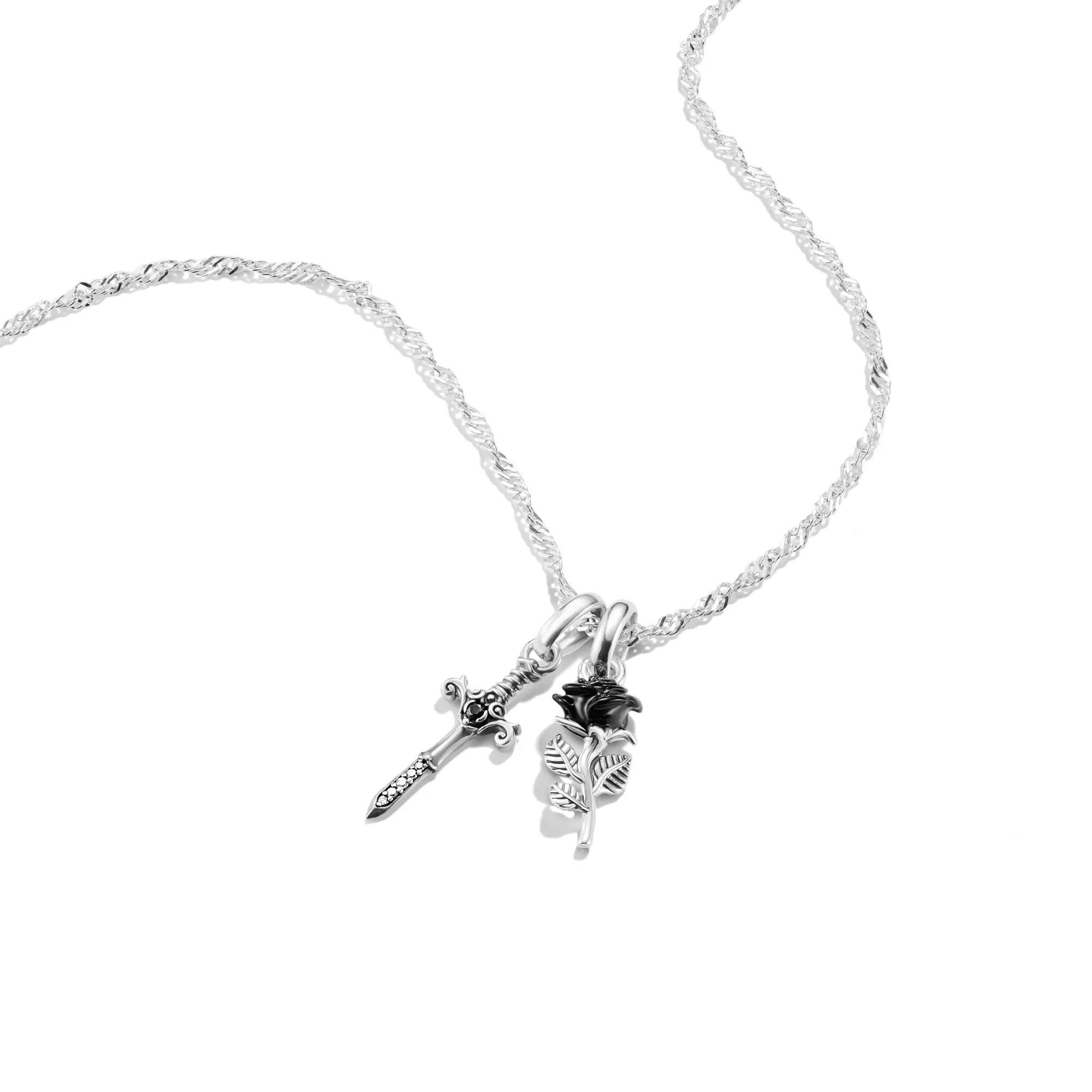 Thomas Sabo True Romance Halskette Schwert und Rose - 40-45 cm – Ansicht 2