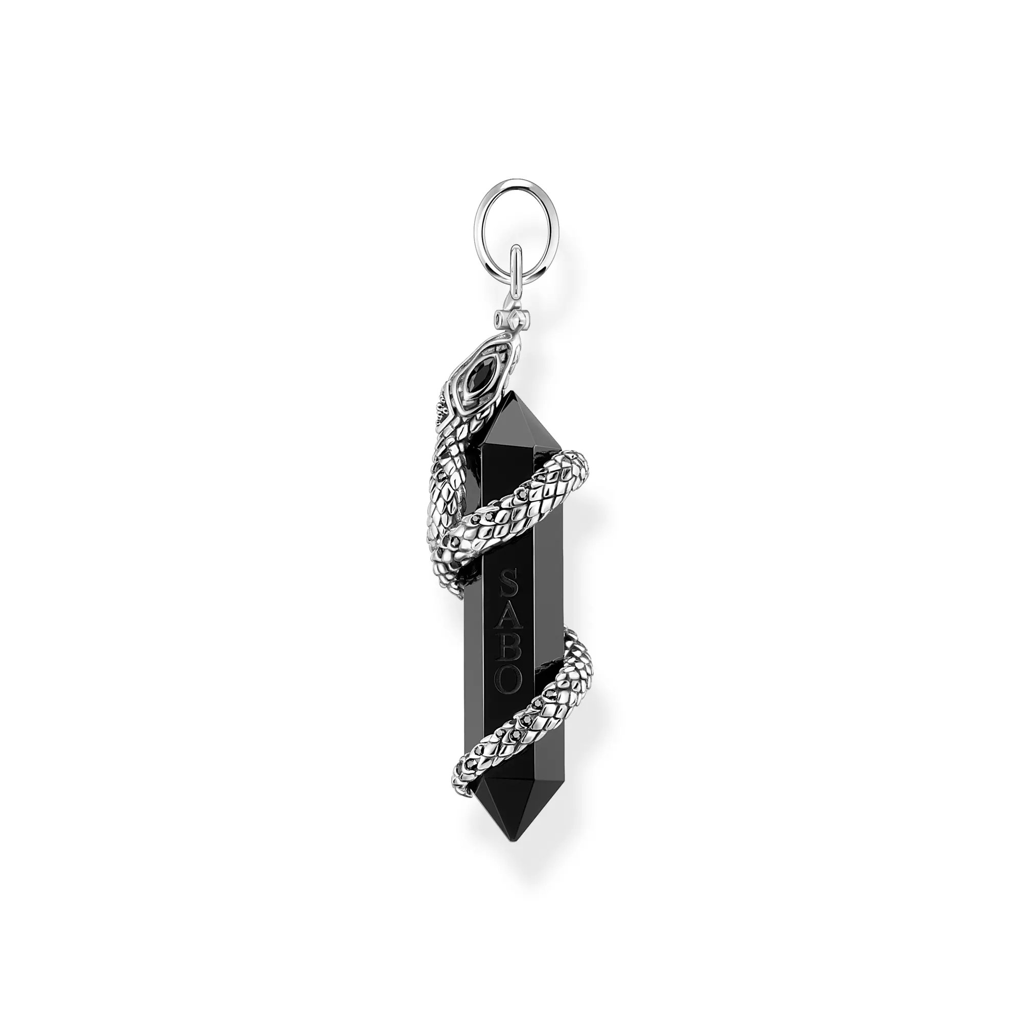 Thomas Sabo Anhänger - Sterling Silber - geschwärzt + Onyx + Zirkonia - Mystische Schlange – Ansicht 2