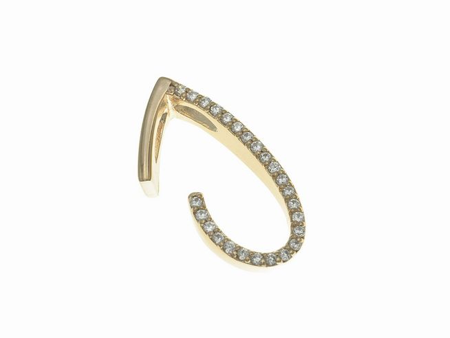 Anhänger aus poliertem Sterling Silber in Roségold mit dem Buchstaben J, verziert mit Zirkonia, hergestellt von Juwelier Harnisch.