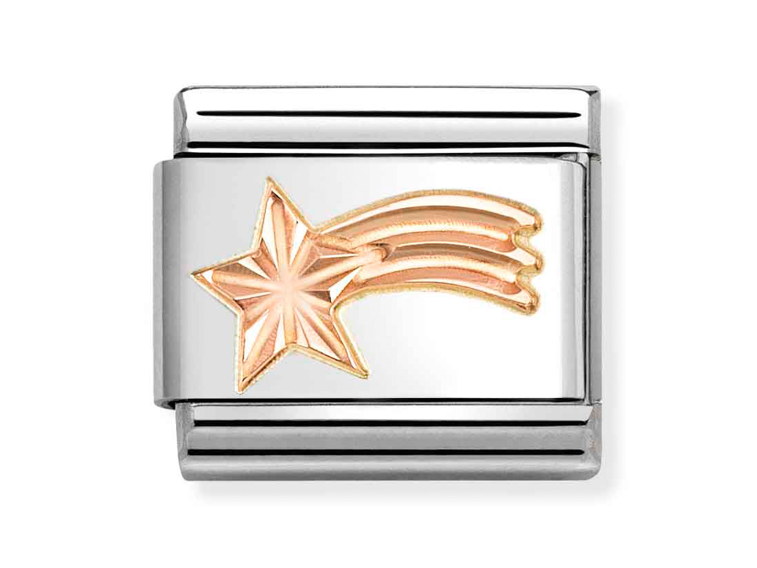 Classic Roségold charm in Form einer Kometen-Sternschnuppe mit glänzenden Details, gefertigt von Pandora, ideal für ein elegantes Armband. Neuheiten des Herstellers.