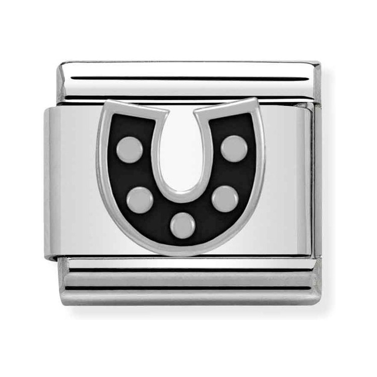 Nomination Composable Classic Charm Hufeisen schwarz - Edelstahl, Silber 925