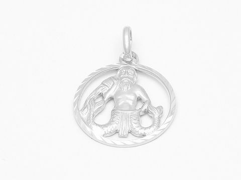 Wassermann Sternzeichen Anhänger aus Weißgold 333, diamantiert, von Juwelier Harnisch. Das Design zeigt die symbolische Figur des Wassermanns in feiner Detailarbeit.