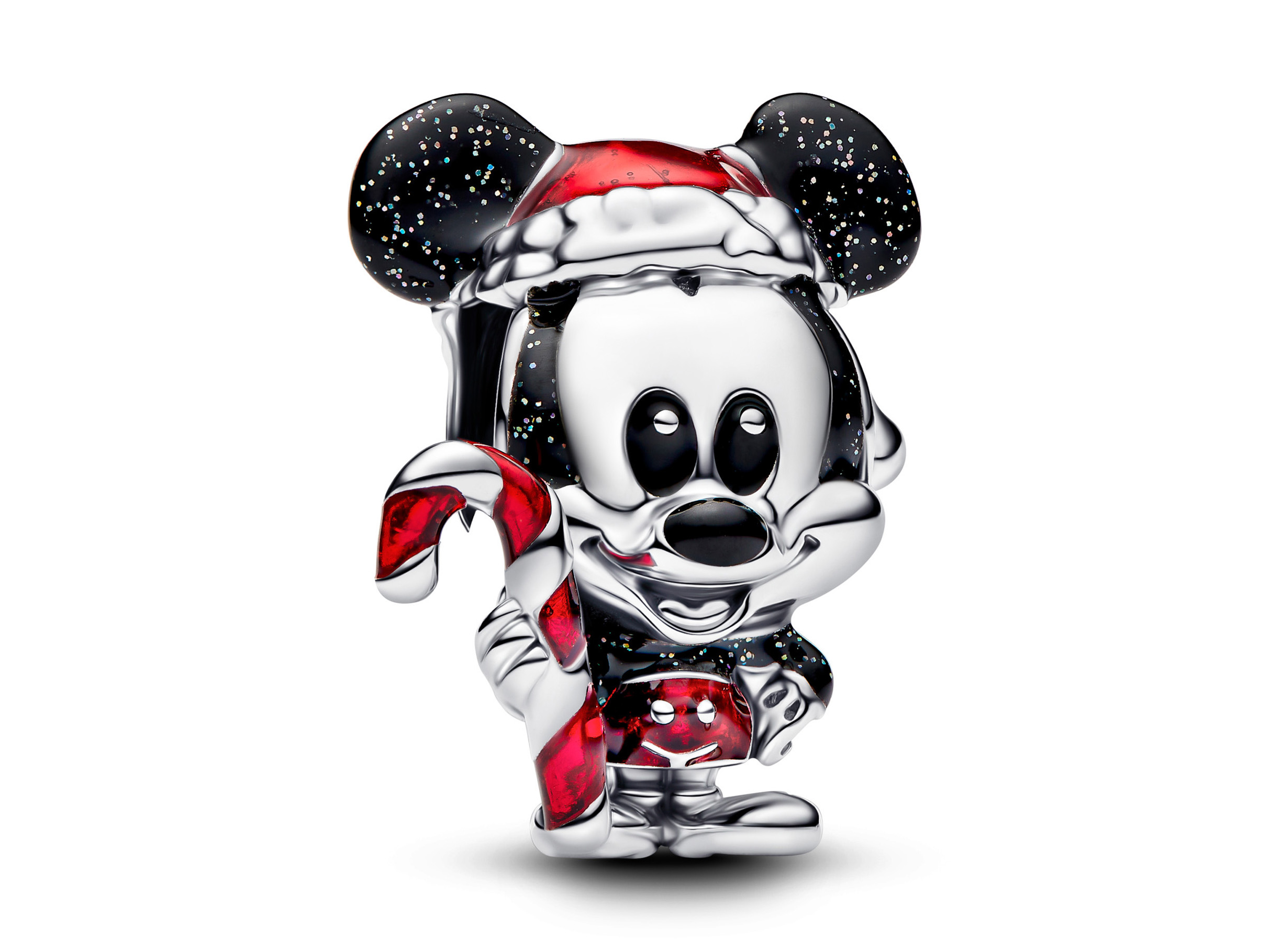 Pandora 794217C01 - Disney Micky Maus Weihnachten Charm - Sterling Silber - Emaille Rot