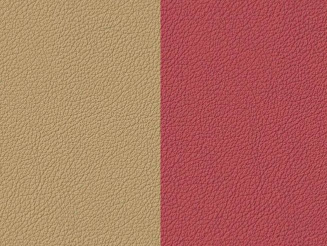 Ledertextur in sandbeige und pink-rot, geeignet für eine 14 mm Einlage des Les Georgettes Armreifs, bietet eine stilvolle Kombination zweier Farben.