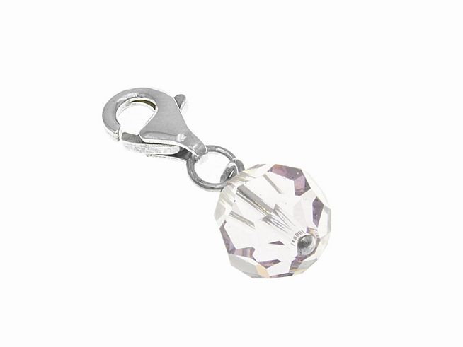 Charmanhänger aus Sterling Silber mit einem polierten Acrylstein in Kugel-Form, ideal für kreative Schmuckgestaltungen, Hersteller Juwelier Harnisch.