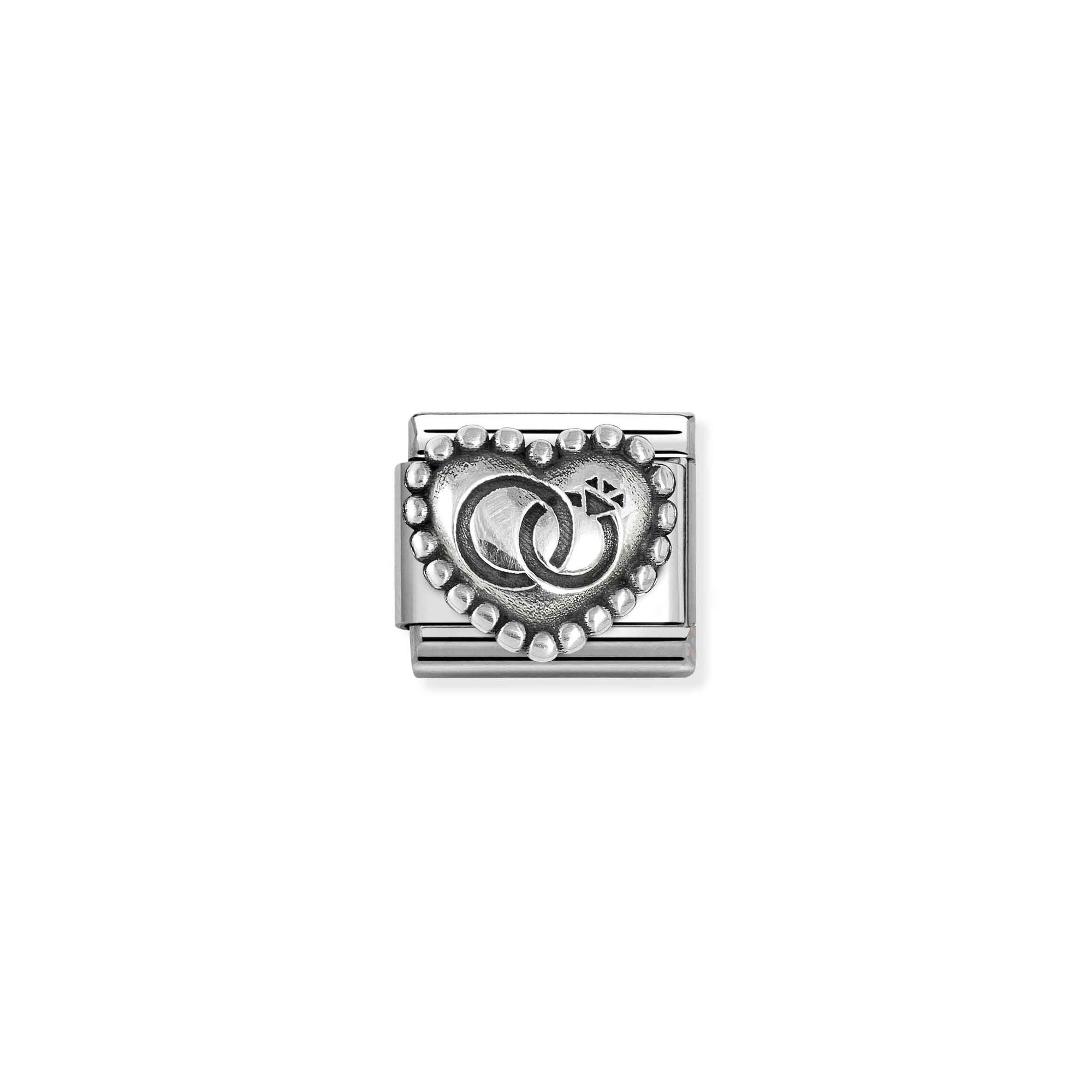 Nomination CLASSIC Element - oxidiertes Sterling Silber - Eheringe in Kugelherz – Ansicht 2