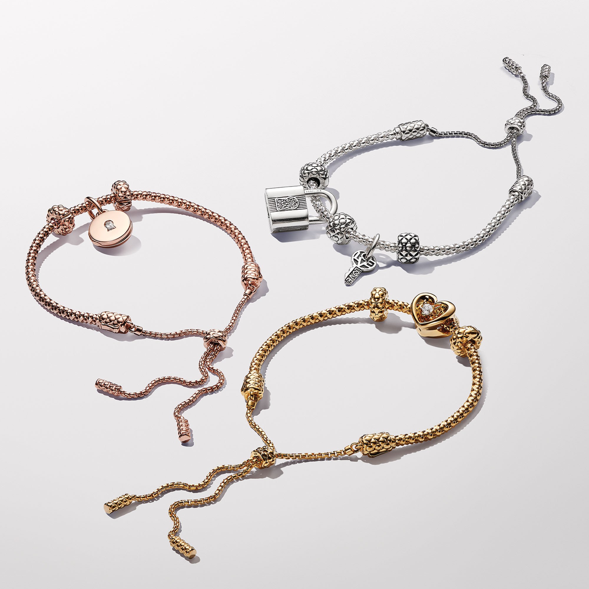 Pandora Clip-STOPPER Charm mit Nieten - Gelbgold Vergoldung – Ansicht 4