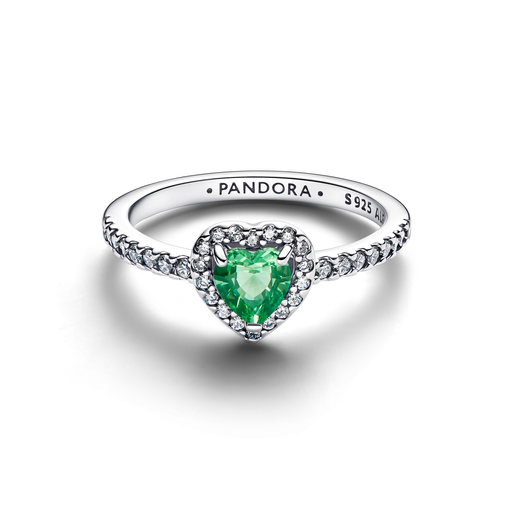 Pandora mintgrüner Herz Ring - Sterling Silber - Kristall – Ansicht 2