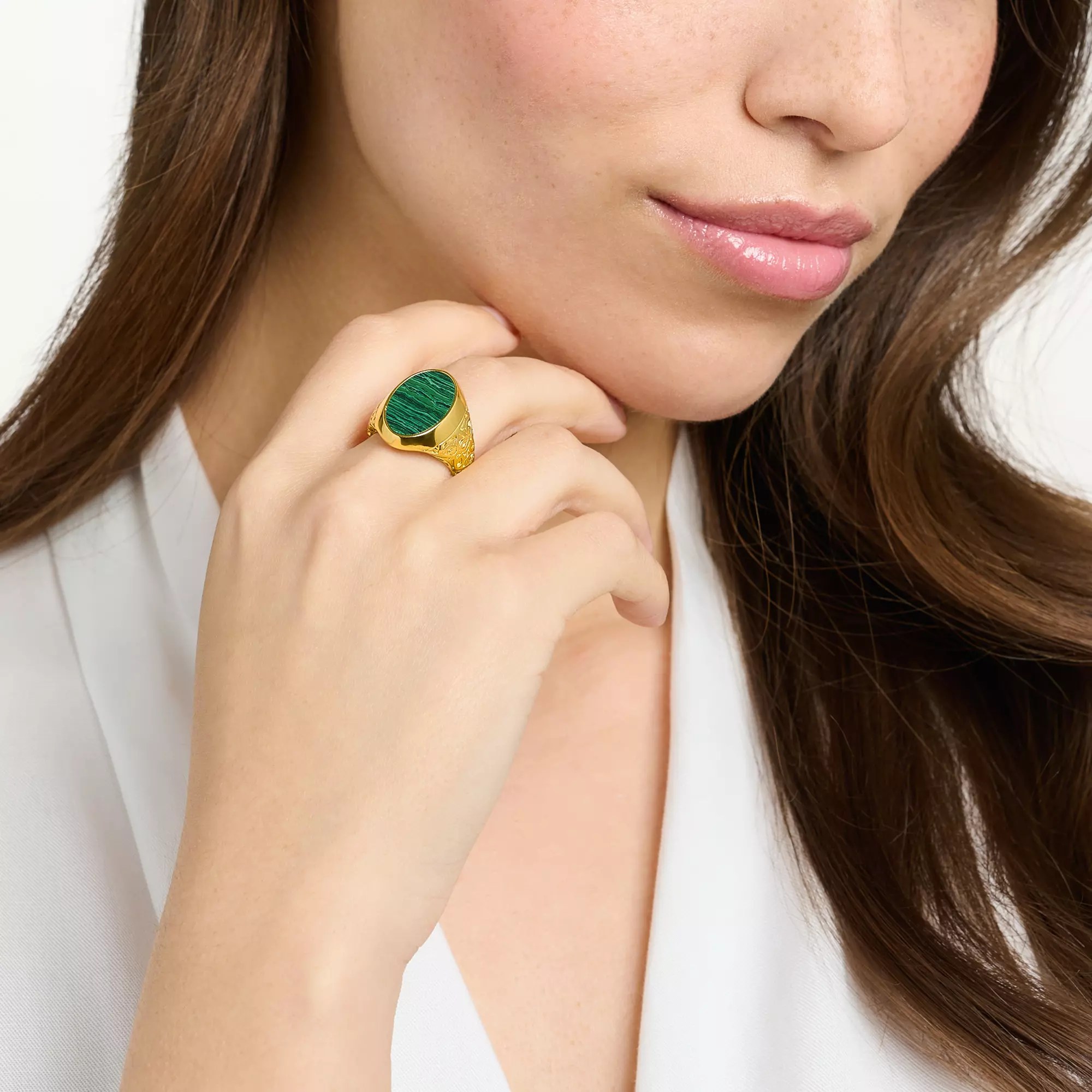 Thomas Sabo Ring grün-gold – Silber – vergoldet – Ansicht 2