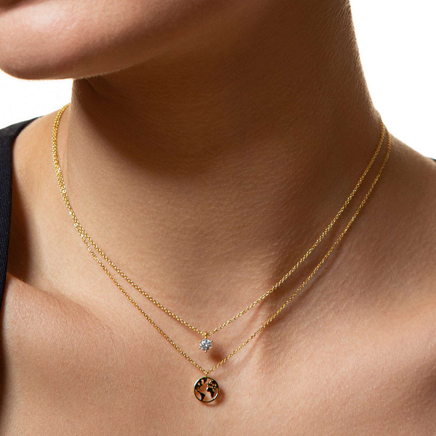 XENOX Sterling Silber Kette XS7380G - 40-45 cm - KRAPPE GOLD - Gelbgold vergoldet Ankerkette - Krappe – Ansicht 2