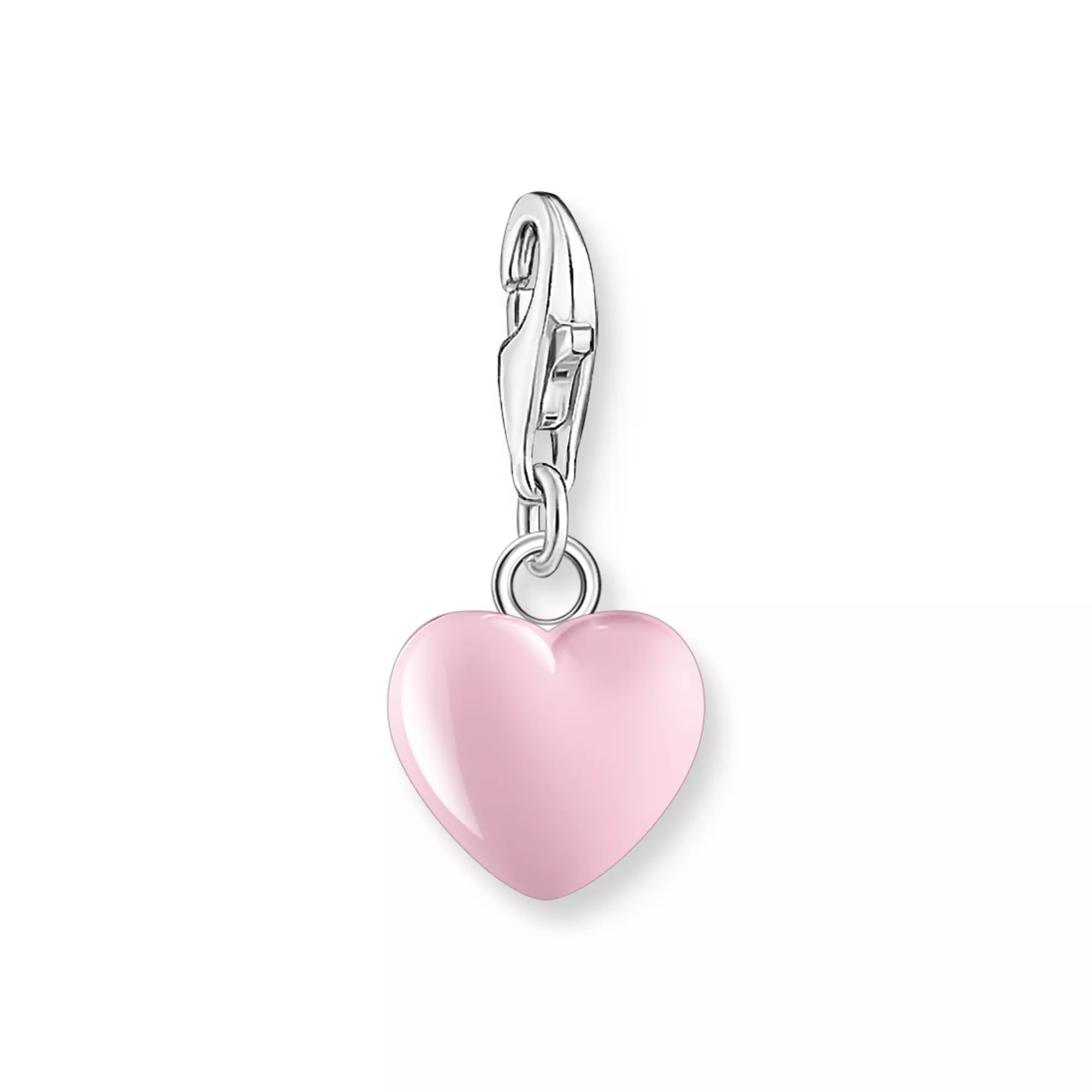 Thomas Sabo Charm-Anhänger - Herz - Silber & Emaille - Rosa-Pink