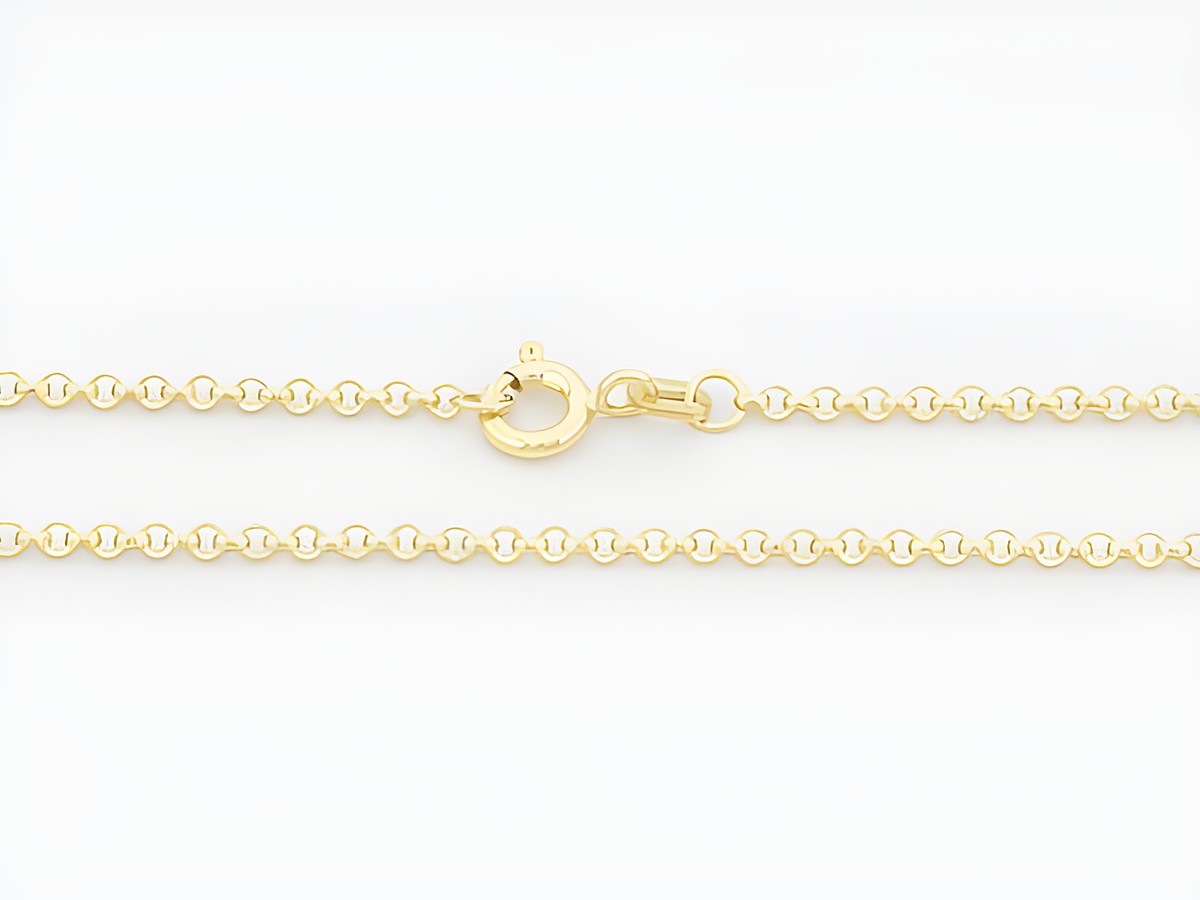Erbskette 42 cm aus Sterling Silber vergoldet mit einem Erbsenmuster von 2 mm, Hersteller Juwelier Harnisch, ideal für eleganten Schmuck.