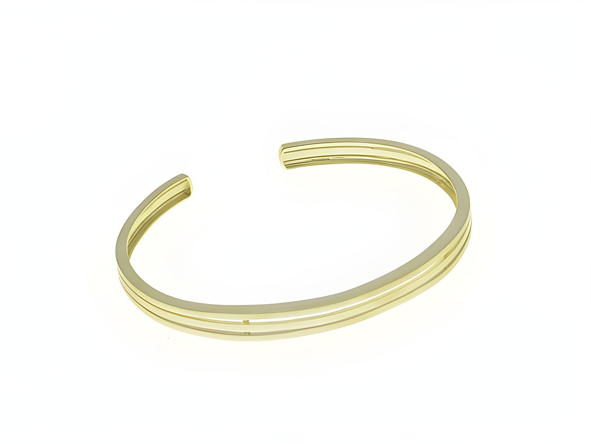 Cool Armreifen aus Sterling Silber, gelbgold vergoldet, mit einer Länge von 18 cm, Hersteller: Juwelier Harnisch, elegant und modern, geeignet für jeden Anlass.