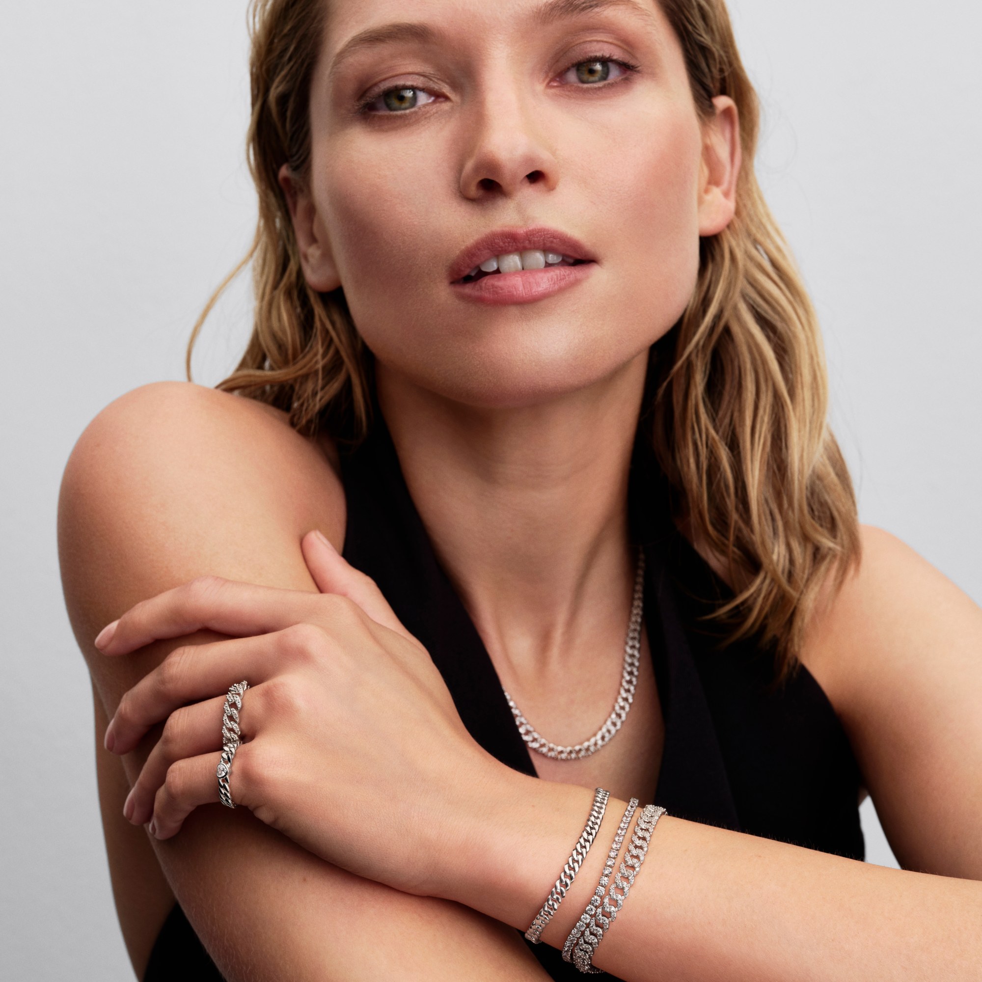Pandora Herz Cuban Kette Ring - Silber - Zirkonia – Ansicht 4