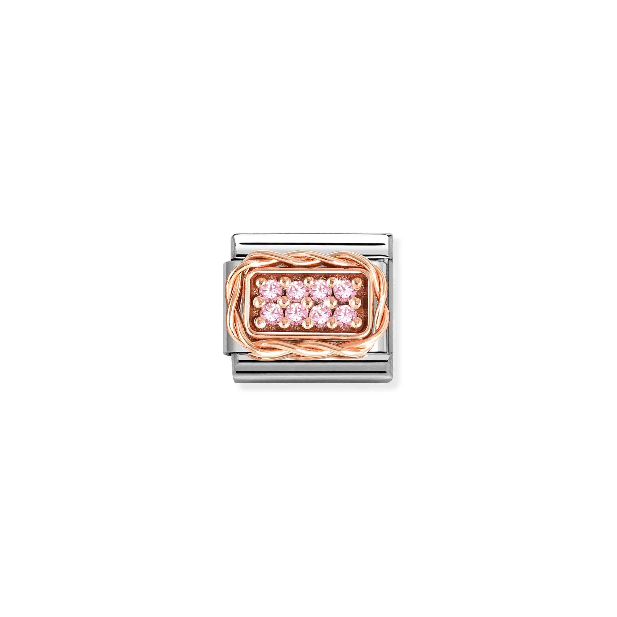 Nomination Composable Classic Charm Pavé rosa - Edelstahl, Roségold, Zirkonia