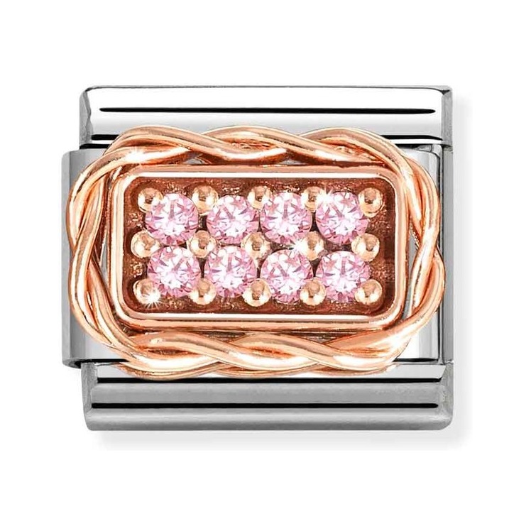 Nomination Composable Classic Charm Pavé rosa - Edelstahl, Roségold, Zirkonia