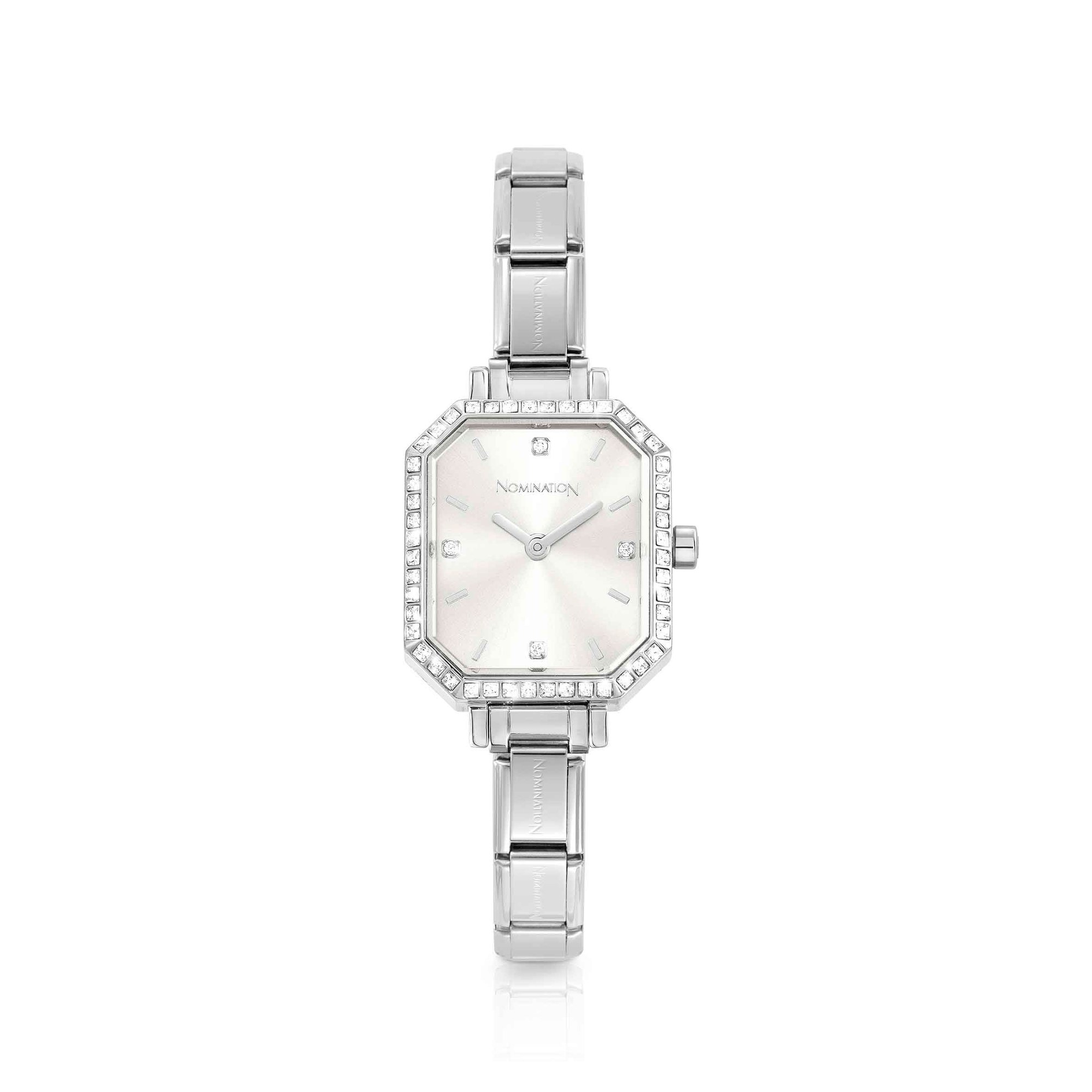 Nomination Composable Armbanduhr PARIS mit Steinen – PARIS - TIME – Edelstahl – Zirkonia