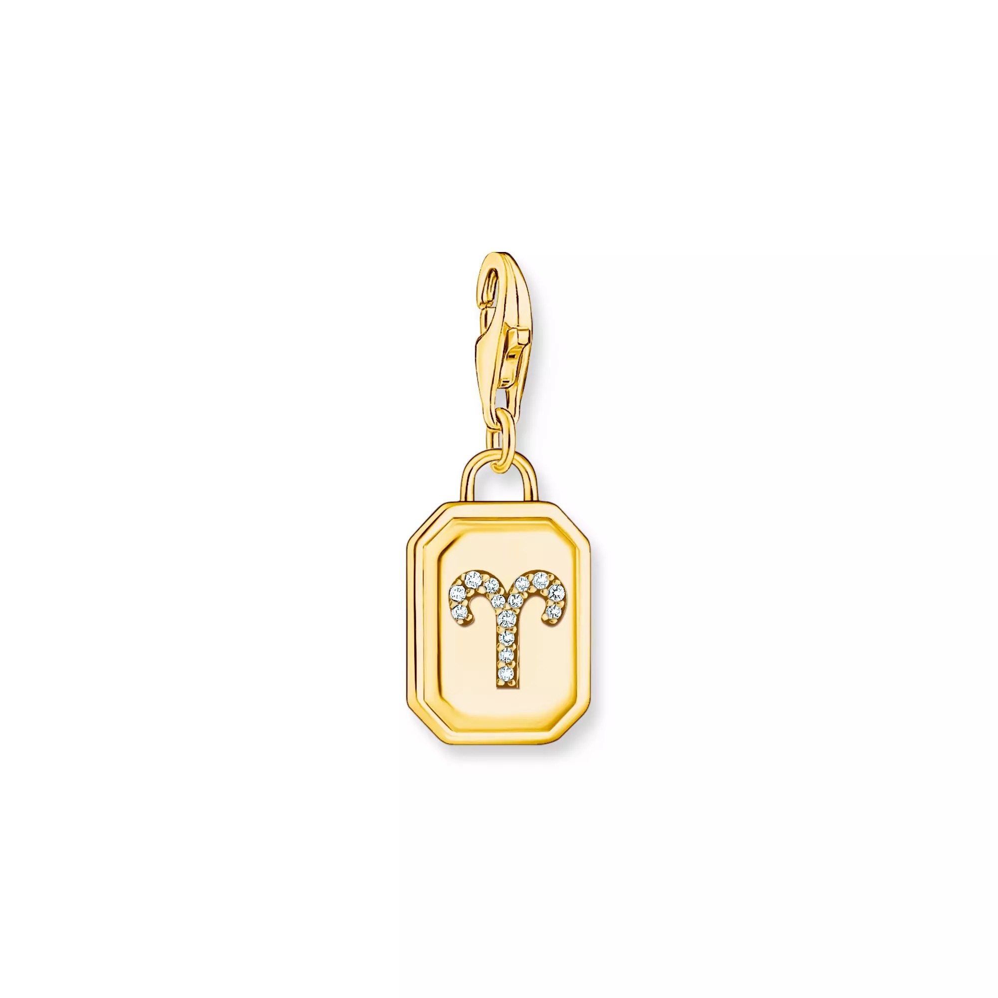 Thomas Sabo Charm-Anhänger - Sternzeichen Widder - Silber Gelbgold verg. & Zirkonia